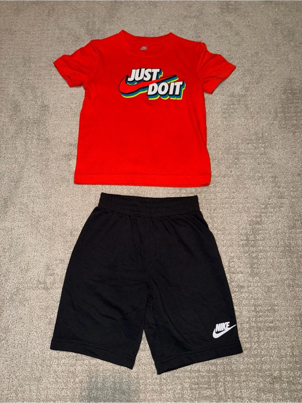 Kids Nike Just Do It T-Shirt and Shorts Set Size 7